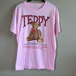 ✨ Vintage Screen Stars Pink Teddy Bear 1992 Single Stitch Shirt Large